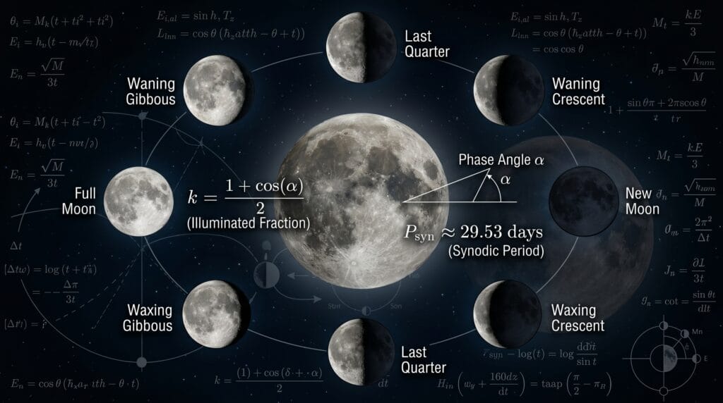 Fases da lua e cálculos