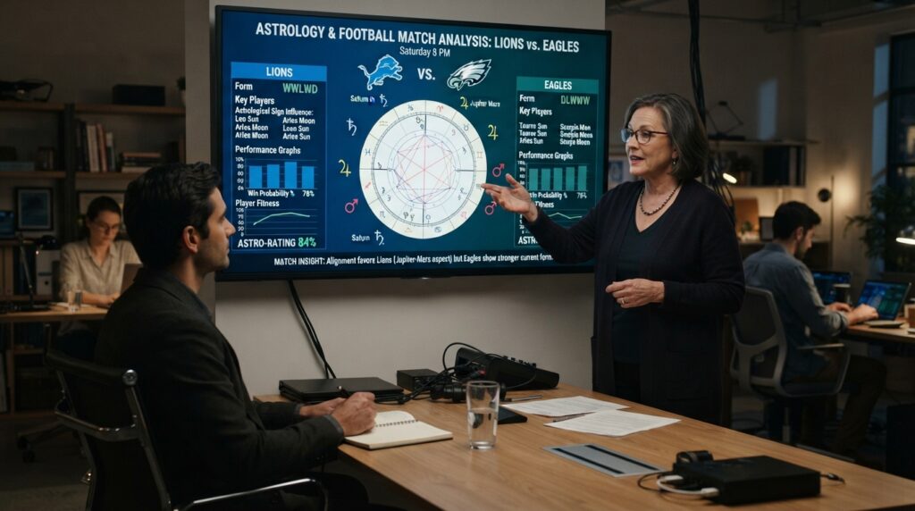 Astrologer explaining football